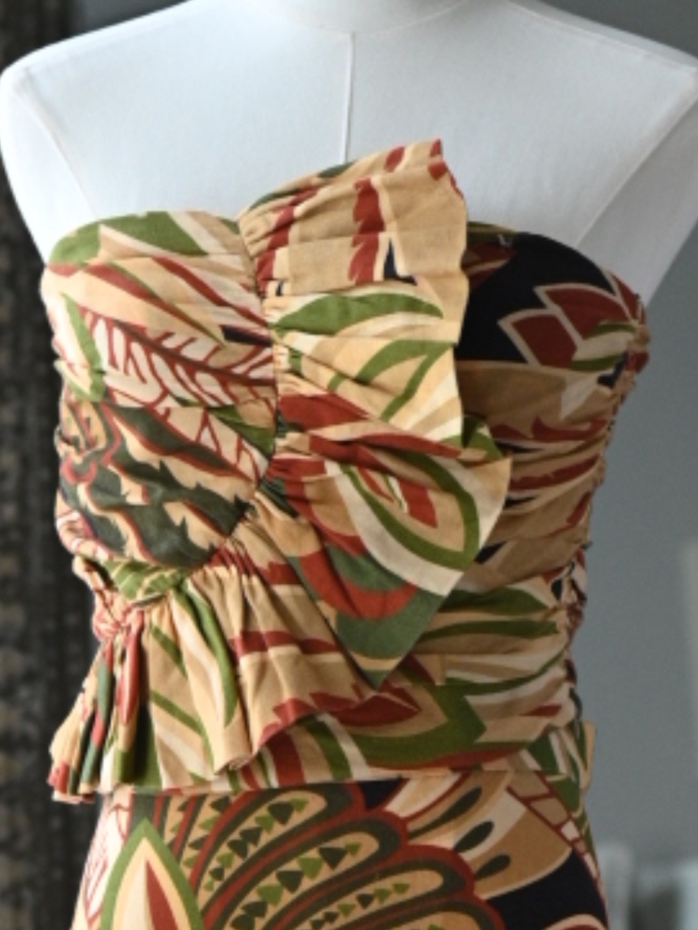 Zara linen blend strapless top